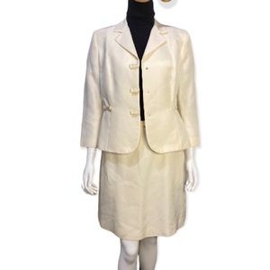 Rouge A Levres Silk Cotton Italian Made Skirt Blazer SZ 44